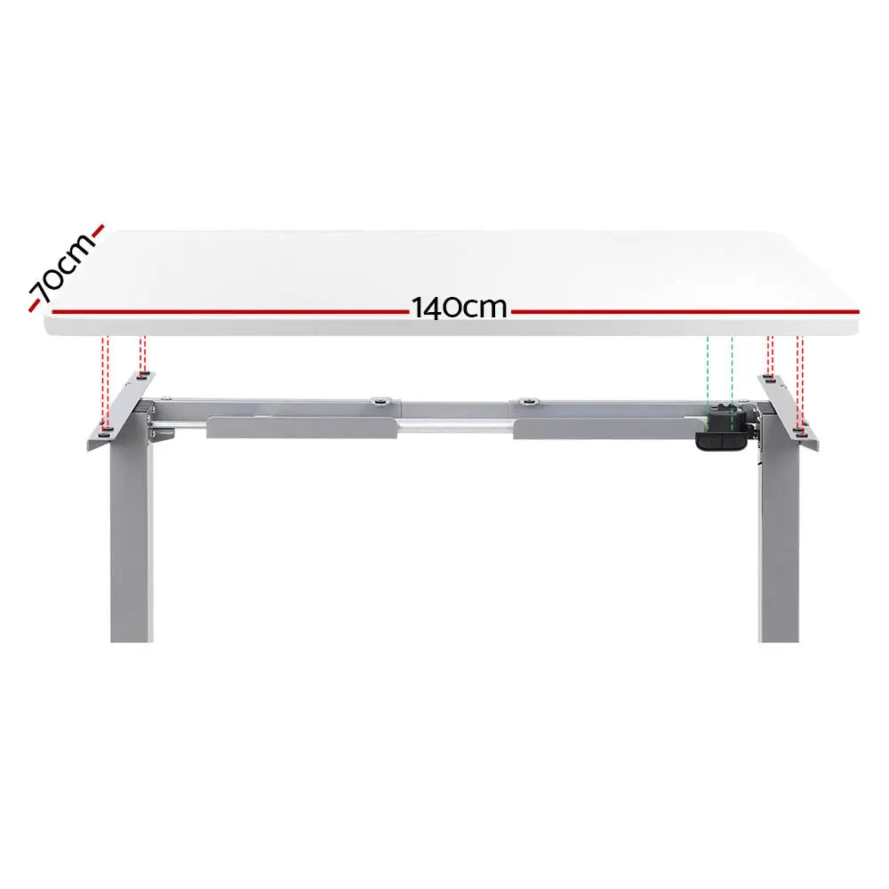 Artiss Standing Desk Motorised 140CM White - Furniture > Office