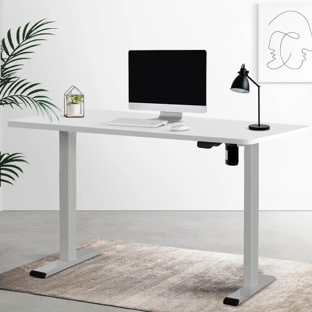 Artiss Standing Desk Motorised 140CM White - Furniture > Office