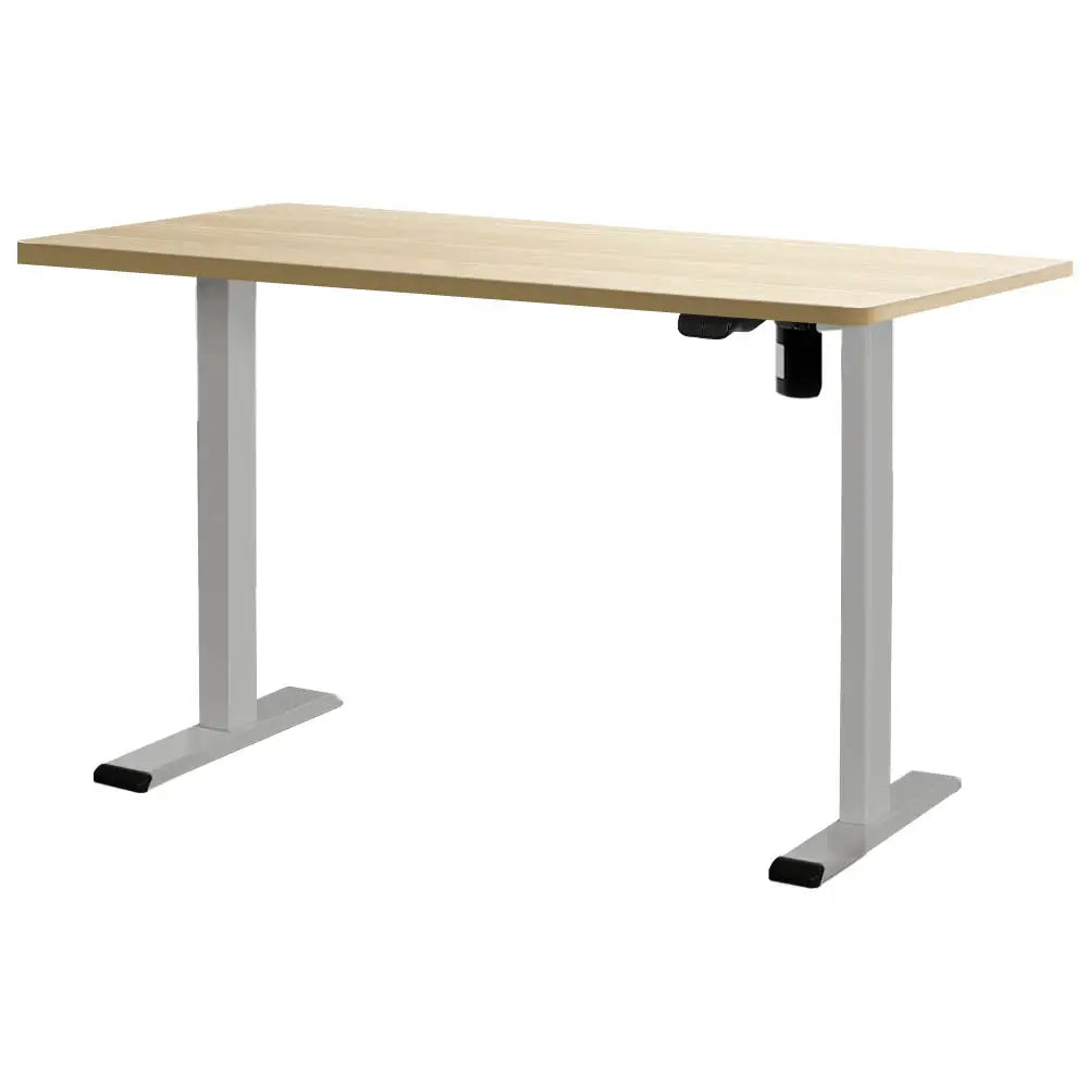 Artiss Standing Desk Motorised 140CM White Oak - Furniture > Office