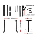 Artiss Standing Desk Motorised Black 140CM - Furniture > Office