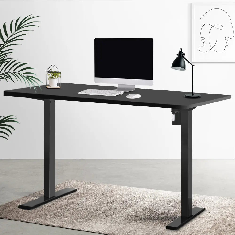 Artiss Standing Desk Motorised Black 140CM - Furniture > Office