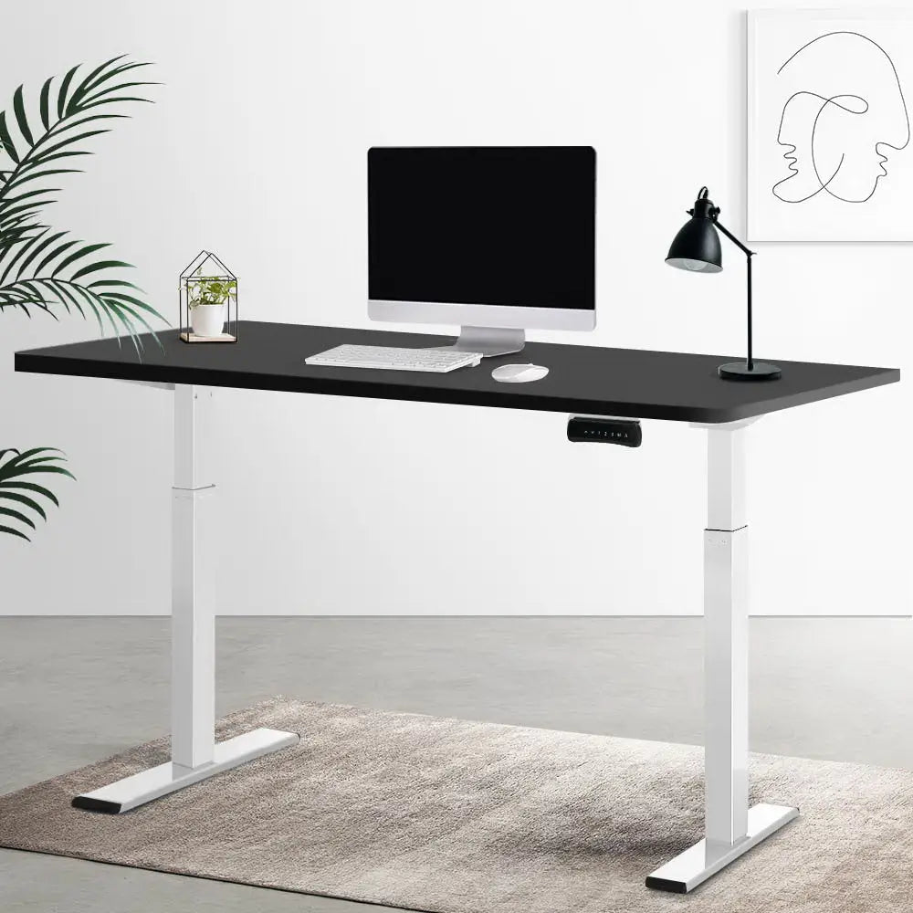 Artiss Standing Desk Motorised Dual Motor 120CM Black - Furniture > Office