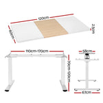 Artiss Standing Desk Motorised Dual Motor 120CM - Furniture > Office > Desks