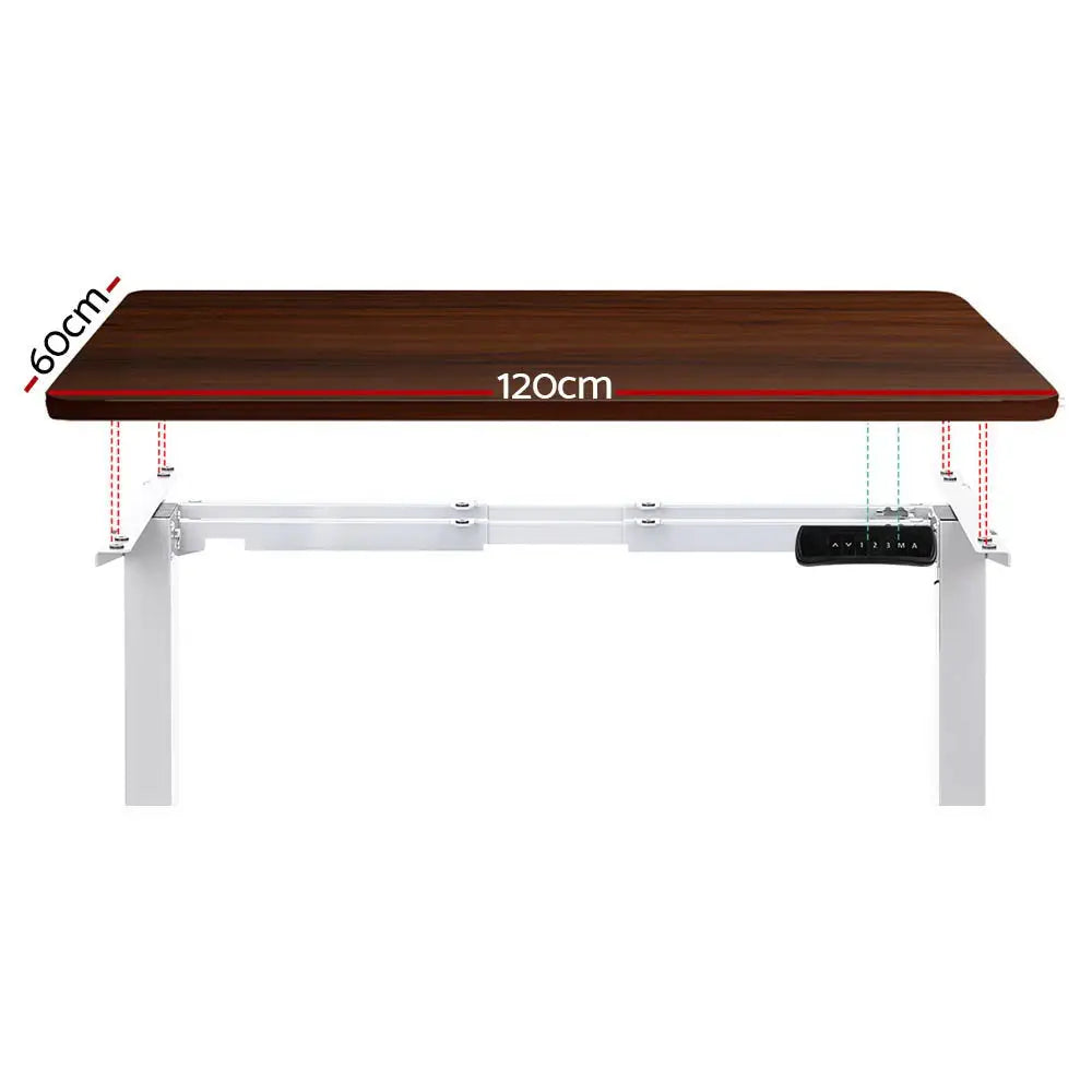 Artiss Standing Desk Motorised Dual Motor 120CM Walnut - Furniture > Office