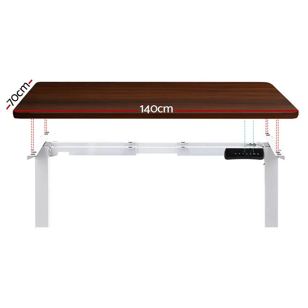 Artiss Standing Desk Motorised Dual Motor 140CM Walnut - Furniture > Office