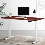 Artiss Standing Desk Motorised Dual Motor 140CM Walnut - Furniture > Office