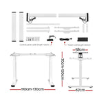 Artiss Standing Desk Motorised Dual Motor 140CM White - Furniture > Office