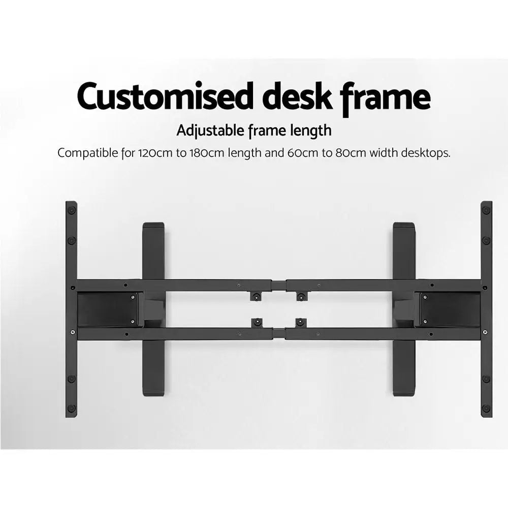 Artiss Standing Desk Motorised Dual Motor Black 140CM - Furniture > Office