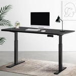 Artiss Standing Desk Motorised Dual Motor Black 140CM - Furniture > Office