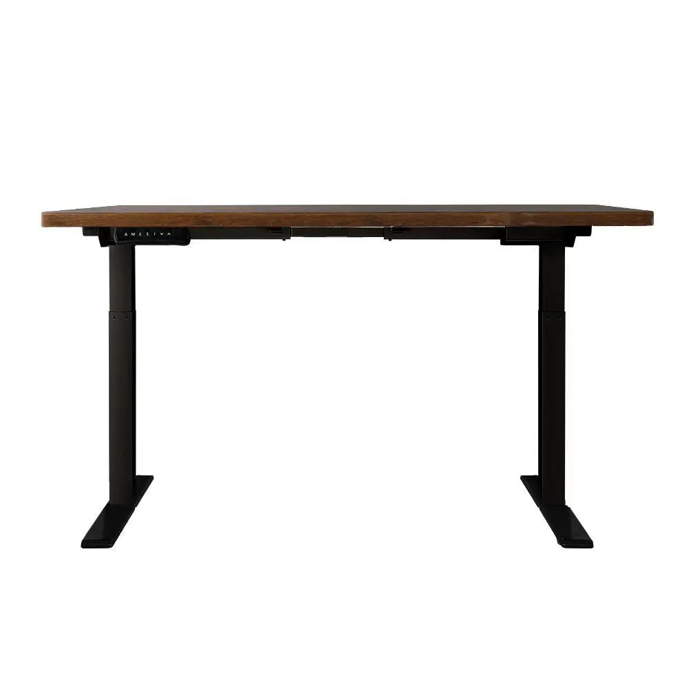 Artiss Standing Desk Motorised Dual Motor Rustic Brwon 120CM - Furniture > Office