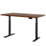 Artiss Standing Desk Motorised Dual Motor Rustic Brwon 120CM - Furniture > Office