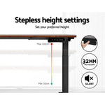 Artiss Standing Desk Motorised Dual Motor Rustic Brwon 120CM - Furniture > Office