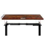 Artiss Standing Desk Motorised Dual Motor Rustic Brwon 140CM - Furniture > Office
