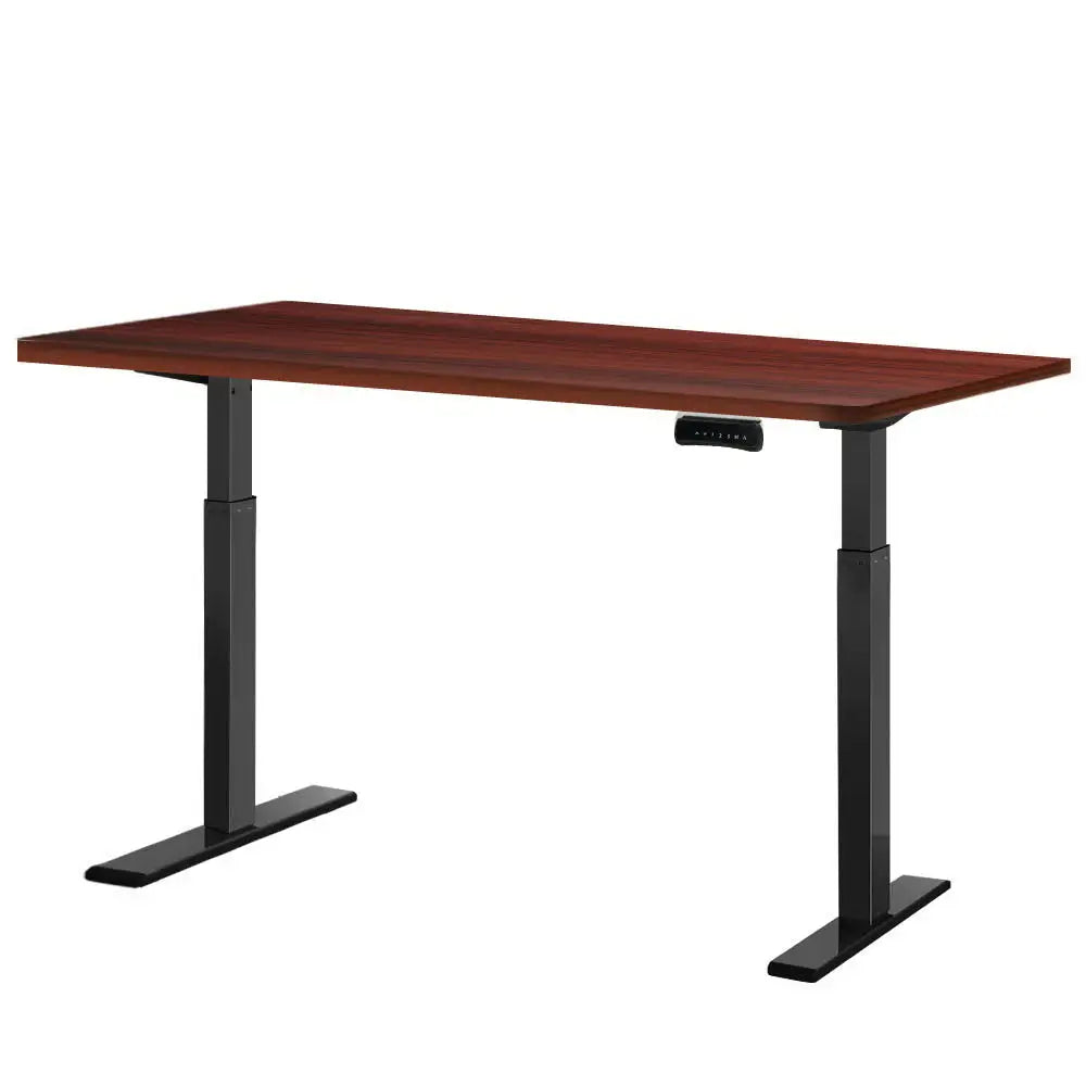 Artiss Standing Desk Motorised Dual Motor Walnut 120CM - Furniture > Office