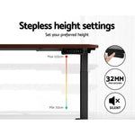 Artiss Standing Desk Motorised Dual Motor Walnut 120CM - Furniture > Office
