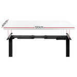 Artiss Standing Desk Motorised Dual Motor White 120CM - Furniture > Office