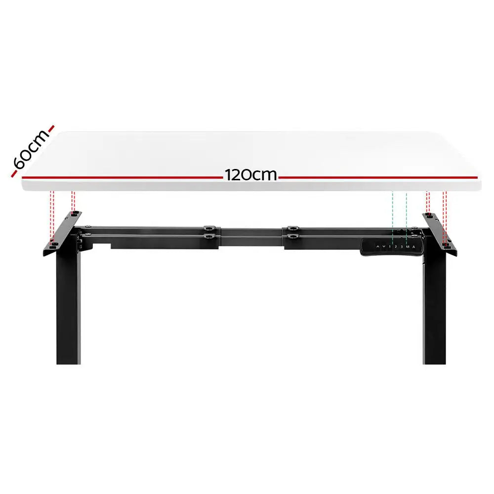 Artiss Standing Desk Motorised Dual Motor White 120CM - Furniture > Office