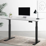 Artiss Standing Desk Motorised Dual Motor White 120CM - Furniture > Office