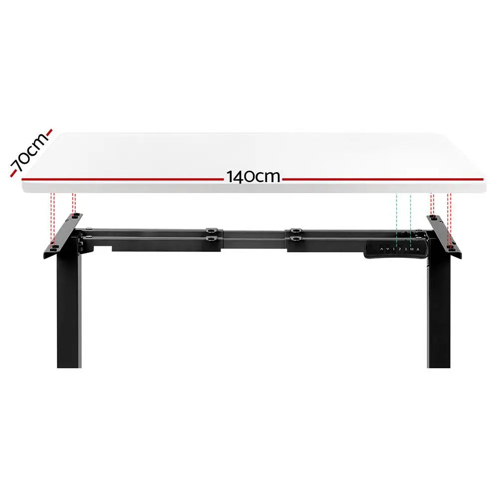 Artiss Standing Desk Motorised Dual Motor White 140CM - Furniture > Office
