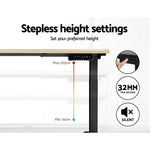 Artiss Standing Desk Motorised Dual Motor White Oak 120CM - Furniture > Office