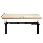 Artiss Standing Desk Motorised Dual Motor White Oak 120CM - Furniture > Office