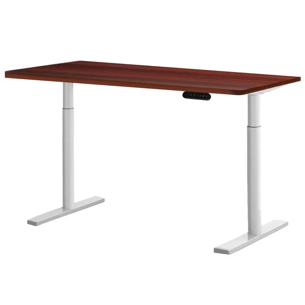 Artiss Standing Desk Motorised Electric Dual Motor 120CM Walnut - Furniture > Office