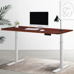 Artiss Standing Desk Motorised Electric Dual Motor 120CM Walnut - Furniture > Office