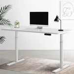 Artiss Standing Desk Motorised Electric Dual Motor 120CM White - Furniture > Office