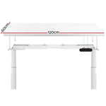 Artiss Standing Desk Motorised Electric Dual Motor 120CM White - Furniture > Office