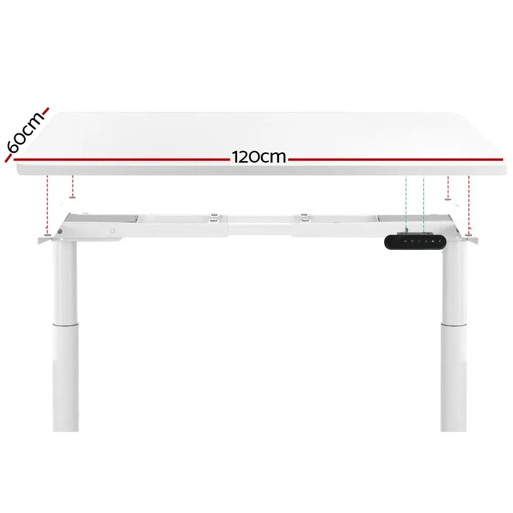 Artiss Standing Desk Motorised Electric Dual Motor 120CM White - Furniture > Office