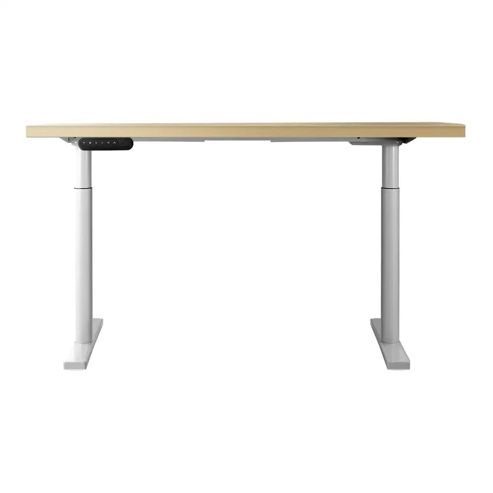 Artiss Standing Desk Motorised Electric Dual Motor 120CM White Oak - Furniture > Office