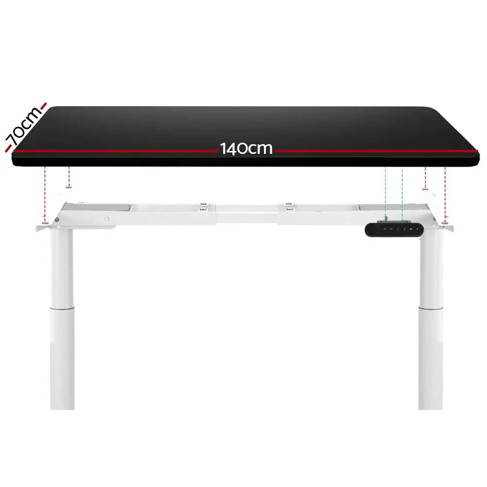 Artiss Standing Desk Motorised Electric Dual Motor 140CM Black - Furniture > Office