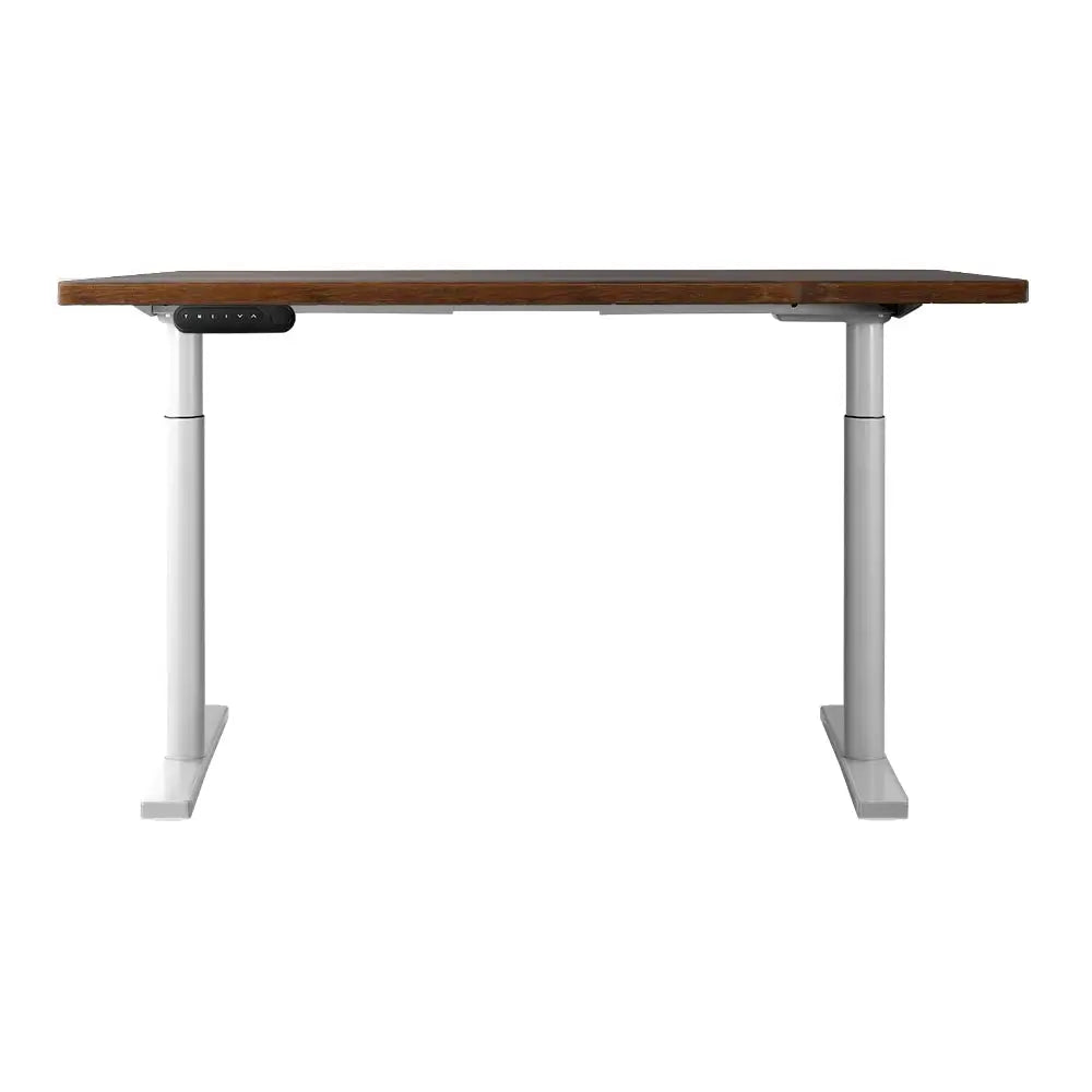Artiss Standing Desk Motorised Electric Dual Motor 140CM Rustic Brown - Furniture > Office