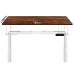 Artiss Standing Desk Motorised Electric Dual Motor 140CM Rustic Brown - Furniture > Office