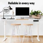 Artiss Standing Desk Motorised Electric Dual Motor 140CM White Pine - Furniture > Office > Desks