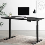 Artiss Standing Desk Motorised Electric Dual Motor Black 120CM - Furniture > Office