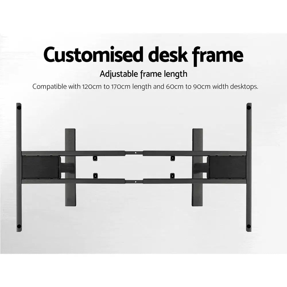 Artiss Standing Desk Motorised Electric Dual Motor Black 120CM - Furniture > Office
