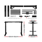 Artiss Standing Desk Motorised Electric Dual Motor Black 120CM - Furniture > Office