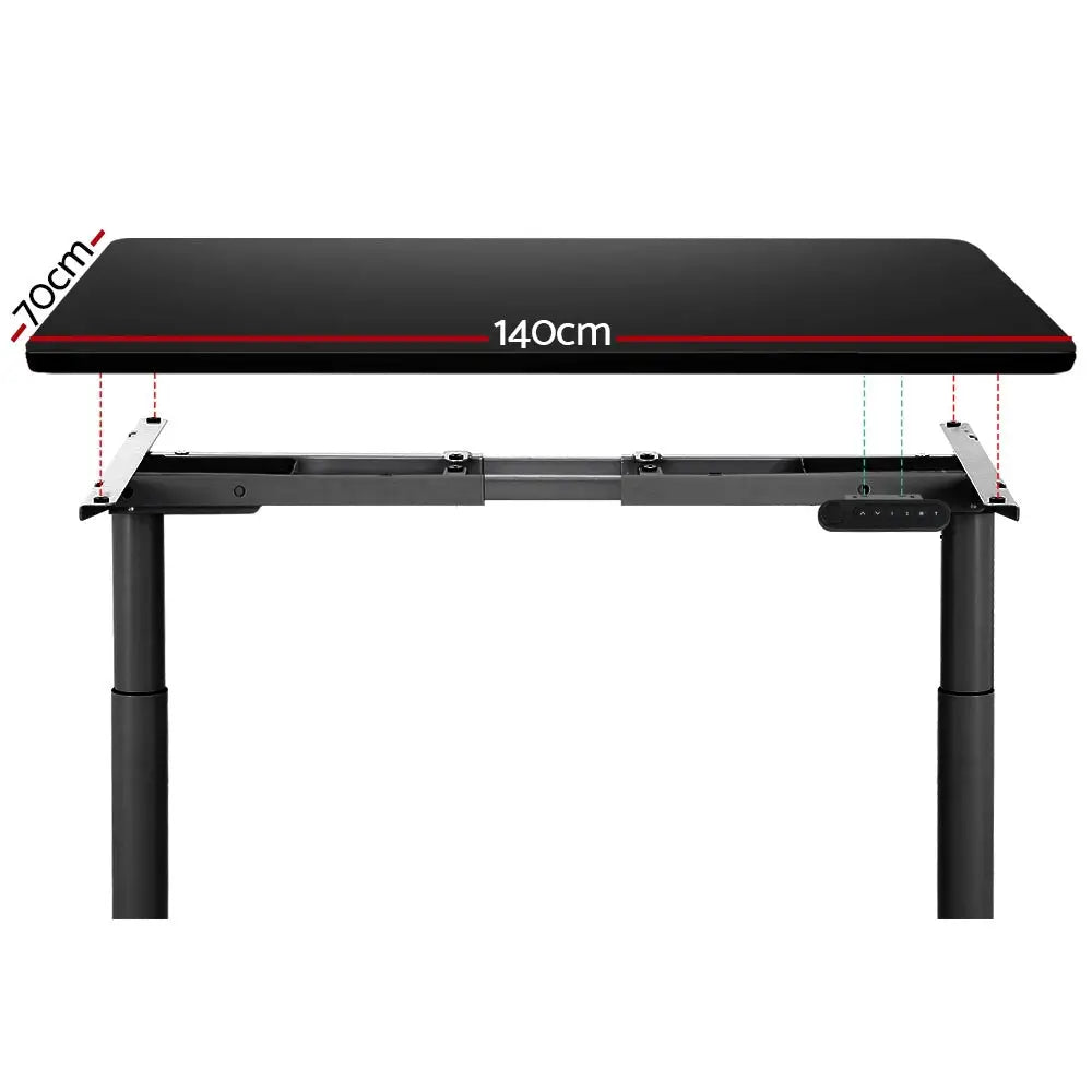 Artiss Standing Desk Motorised Electric Dual Motor Black 140CM - Furniture > Office