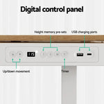 Artiss Standing Desk Motorised Electric Dual Motor Draw 120CM Oak - Furniture > Office