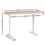 Artiss Standing Desk Motorised Electric Dual Motor Draw 120CM Oak - Furniture > Office