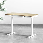 Artiss Standing Desk Motorised Electric Dual Motor Draw 120CM Oak - Furniture > Office