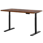 Artiss Standing Desk Motorised Electric Dual Motor Rustic Brown 120CM - Furniture > Office