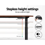 Artiss Standing Desk Motorised Electric Dual Motor Rustic Brown 120CM - Furniture > Office