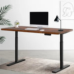 Artiss Standing Desk Motorised Electric Dual Motor Rustic Brown 120CM - Furniture > Office