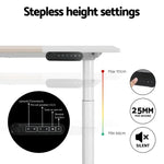 Artiss Standing Desk Motorised Electric Dual Motor Splice White Pine 120CM - Furniture > Office > Desks
