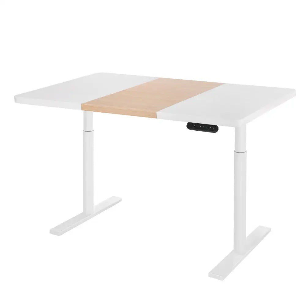 Artiss Standing Desk Motorised Electric Dual Motor Splice White Pine 120CM - Furniture > Office > Desks