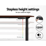 Artiss Standing Desk Motorised Electric Dual Motor Walnut 120CM - Furniture > Office