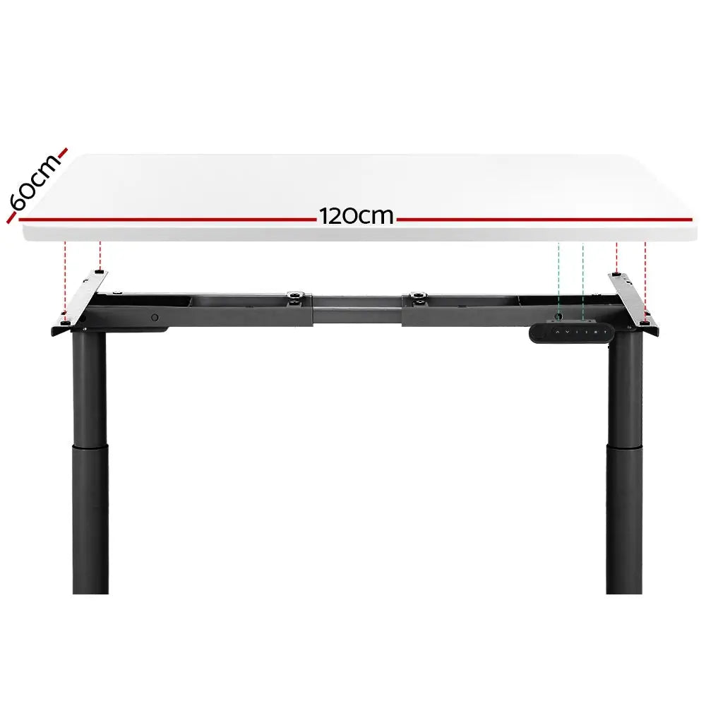 Artiss Standing Desk Motorised Electric Dual Motor White 120CM - Furniture > Office