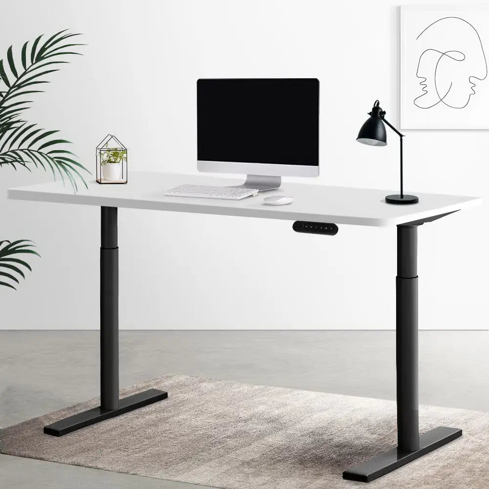 Artiss Standing Desk Motorised Electric Dual Motor White 120CM - Furniture > Office